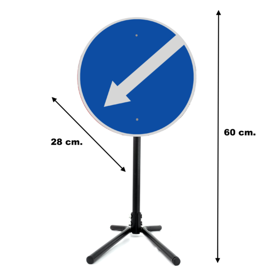 Pastatomas, mobilus, surenkamas kelio ženklas "Rodyklė"