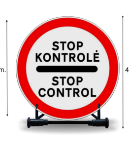 Sulankstomas kelio ženklas "STOP KONTROLĖ"