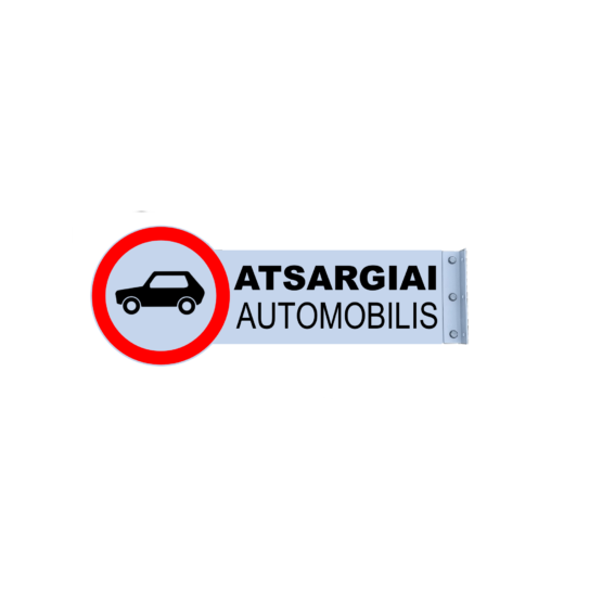 Šoninis Kelio Ženklas "Atsargiai Automobilis" kairė.