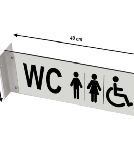 Šoninis ženklas Tualetas "WC" su tvirtinimo konstrukcija