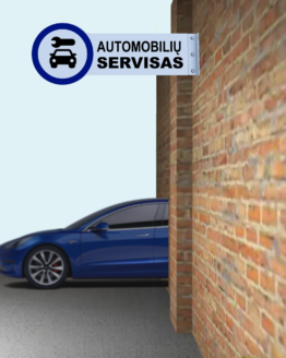 Šoninis Kelio Ženklas "Automobilių Servisas" kairė