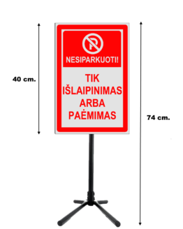 Ženklas "NESIPARKUOTI Tik Išlaipinimas arba Paėmimas"