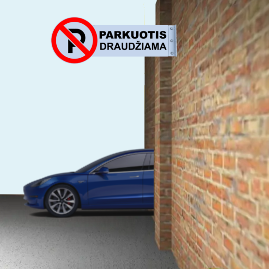 Šoninis Kelio Ženklas "Parkuotis Draudžiama" kairė