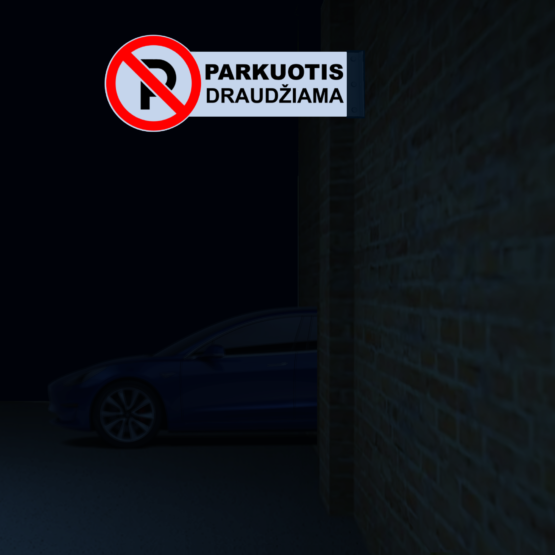 Šoninis Kelio Ženklas "Parkuotis Draudžiama" kairė
