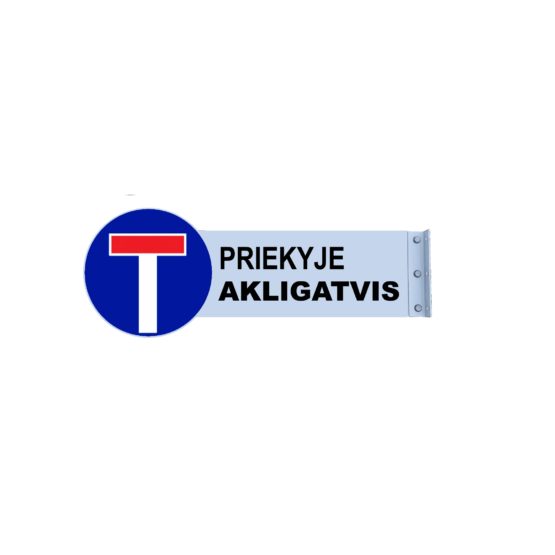 Šoninis Kelio Ženklas "Priekyje Akligatvis" kairė