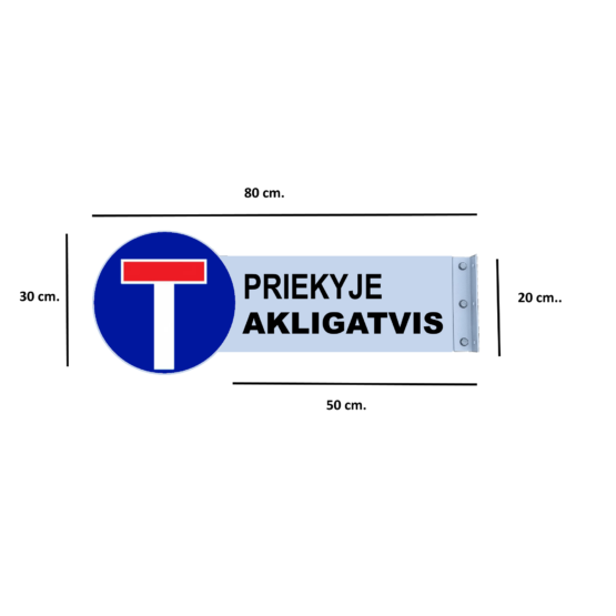 Šoninis Kelio Ženklas "Priekyje Akligatvis" kairė