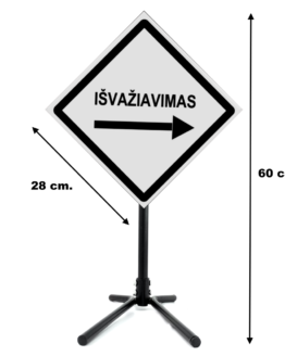 Pastatomas ženklas "Išvažiavimas" į dešinę