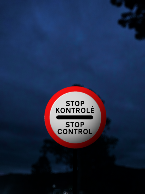 Teleskopinis ženklas "STOP-kontrolė"