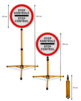 Teleskopinis ženklas "STOP-kontrolė"