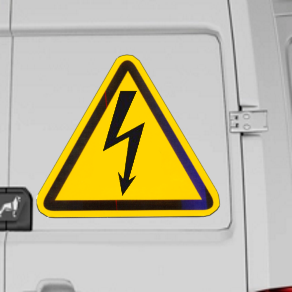 Magnetinis Ženklas "Aukšta Įtampa Elektros Smūgio Pavojus" Magnetinis Ženklas "Aukšta Įtampa Elektros Smūgio Pavojus"