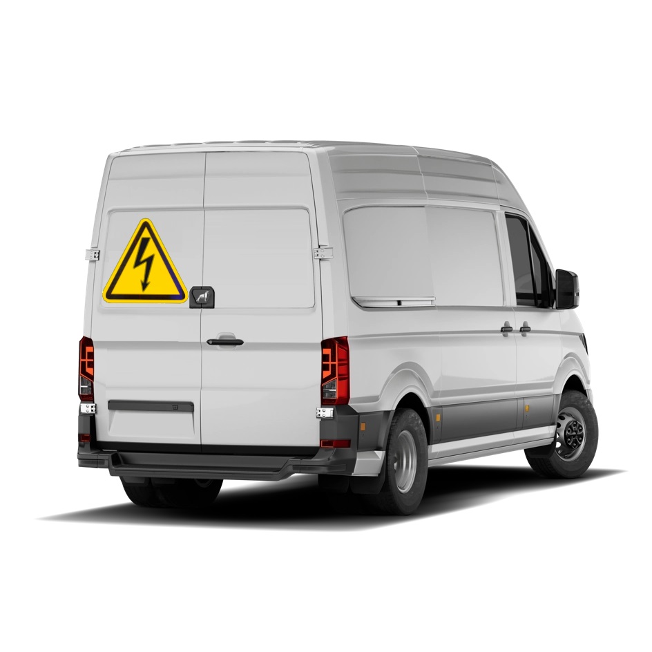 Magnetinis Ženklas "Aukšta Įtampa Elektros Smūgio Pavojus" Magnetinis Ženklas "Aukšta Įtampa Elektros Smūgio Pavojus"